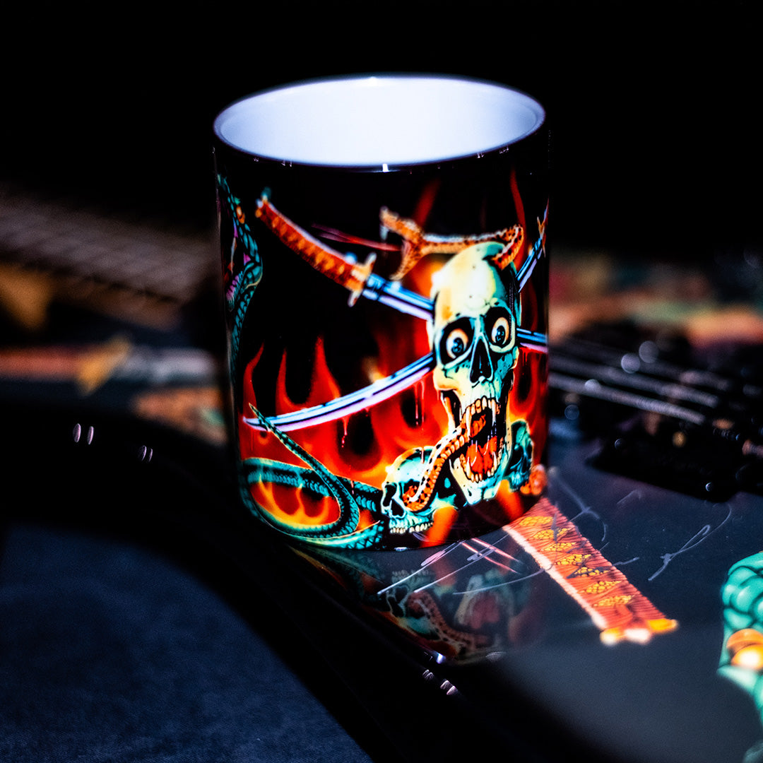 George Lynch Guitar Art Coffee Mug (Skulls & Snakes)
