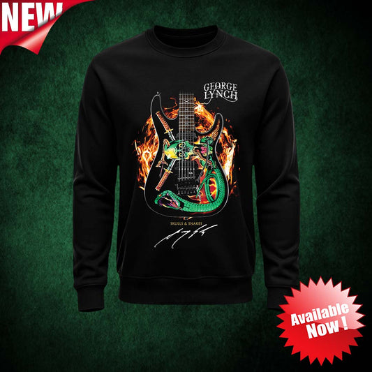 George Lynch Skulls and Snakes Crewneck by Signature Tees