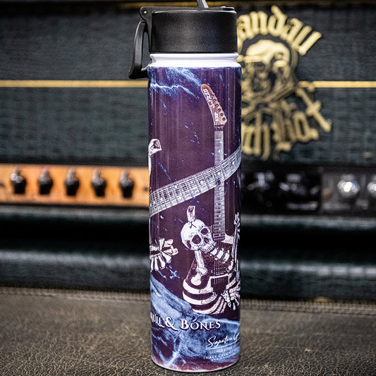 Skull and Bones Guitar Hydro Stainless Steel Water Bottle