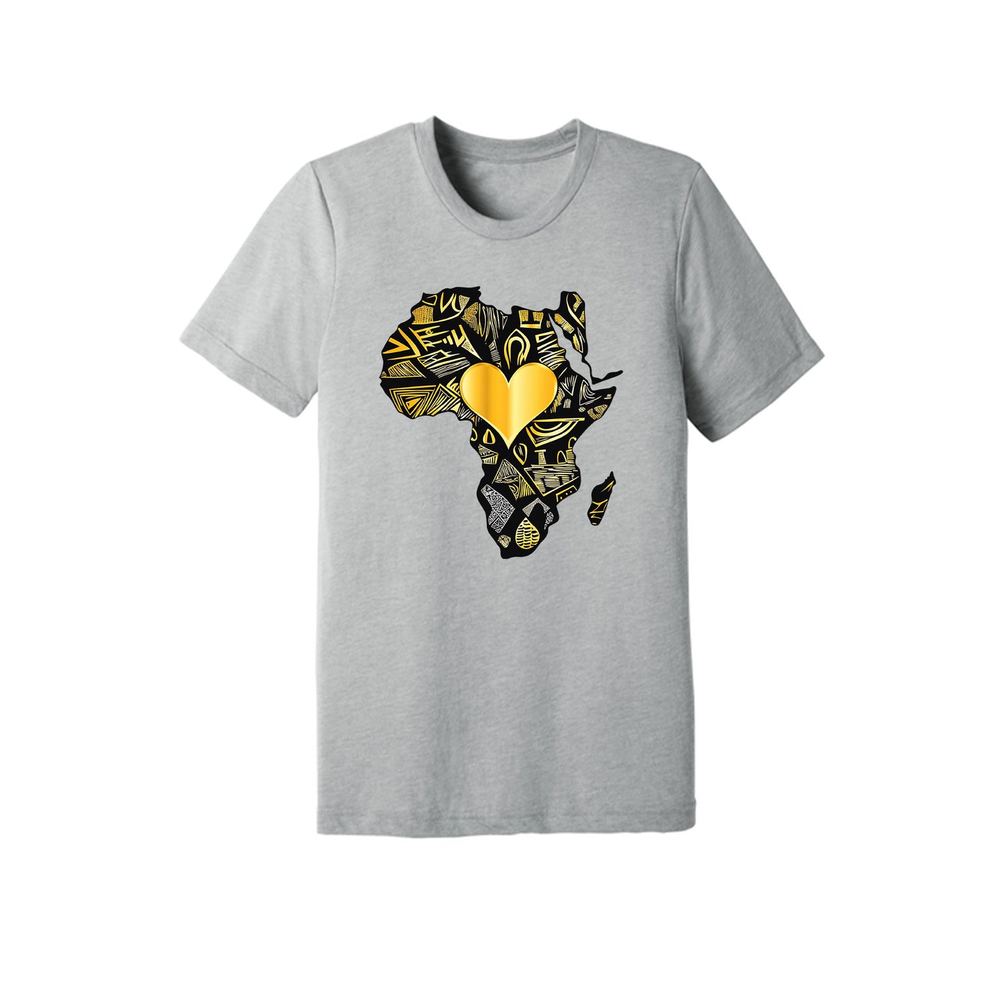 African Gold Heart Short Sleeve Shirt