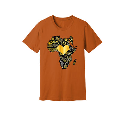 African Gold Heart Short Sleeve Shirt