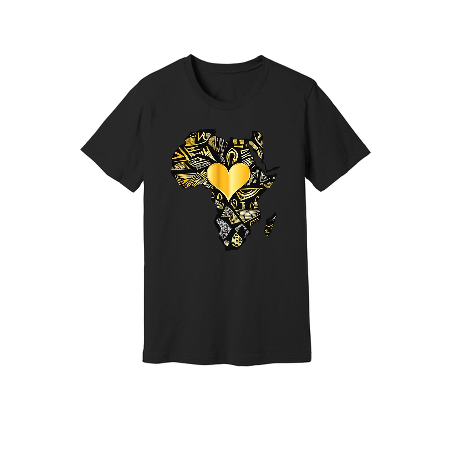 African Gold Heart Short Sleeve Shirt