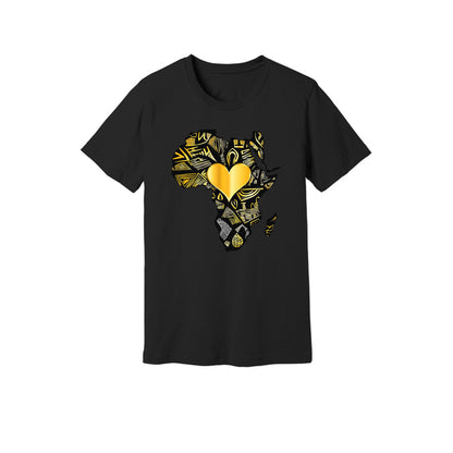 African Gold Heart Short Sleeve Shirt