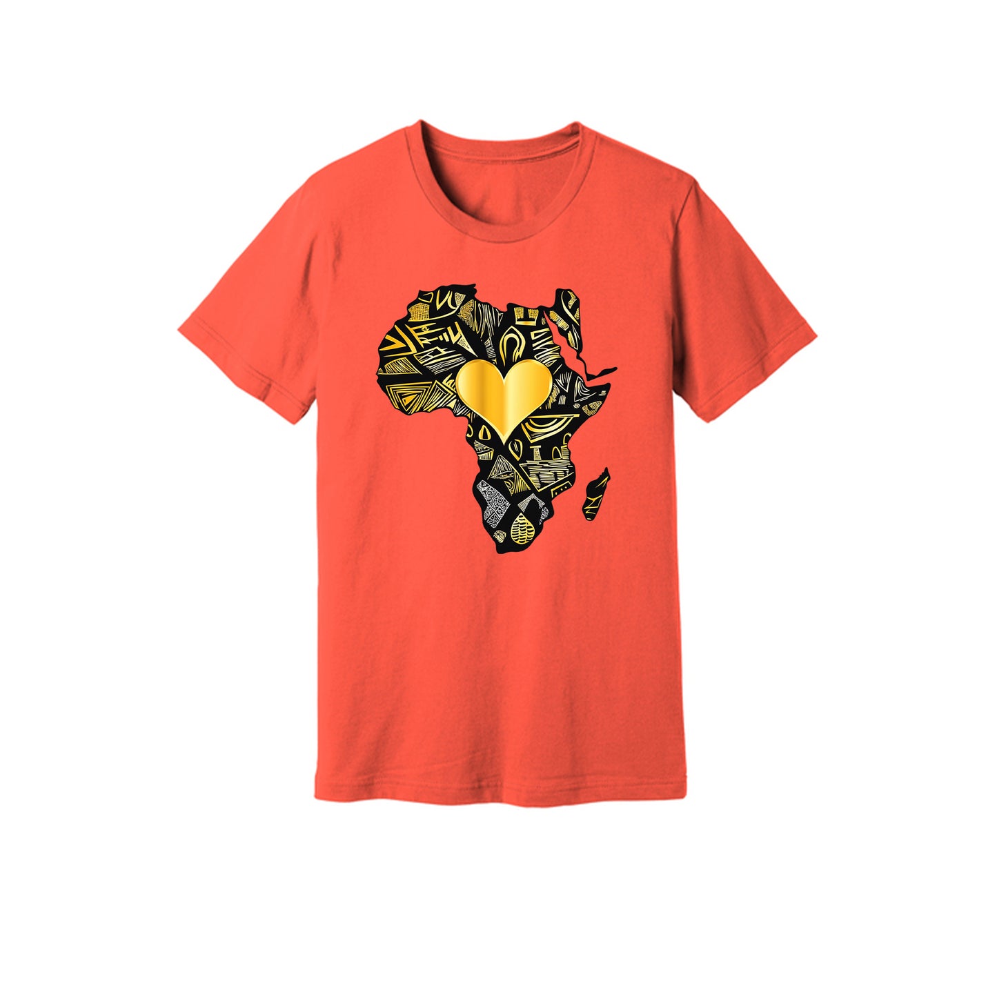 African Gold Heart Short Sleeve Shirt
