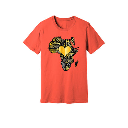 African Gold Heart Short Sleeve Shirt