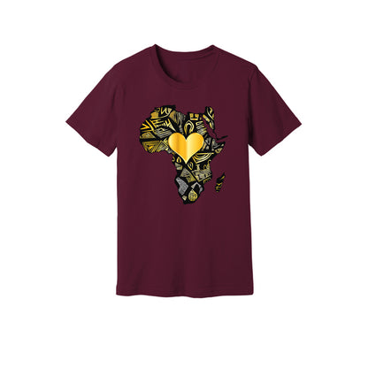 African Gold Heart Short Sleeve Shirt