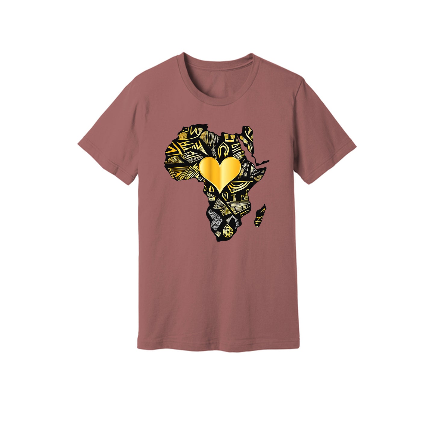 African Gold Heart Short Sleeve Shirt
