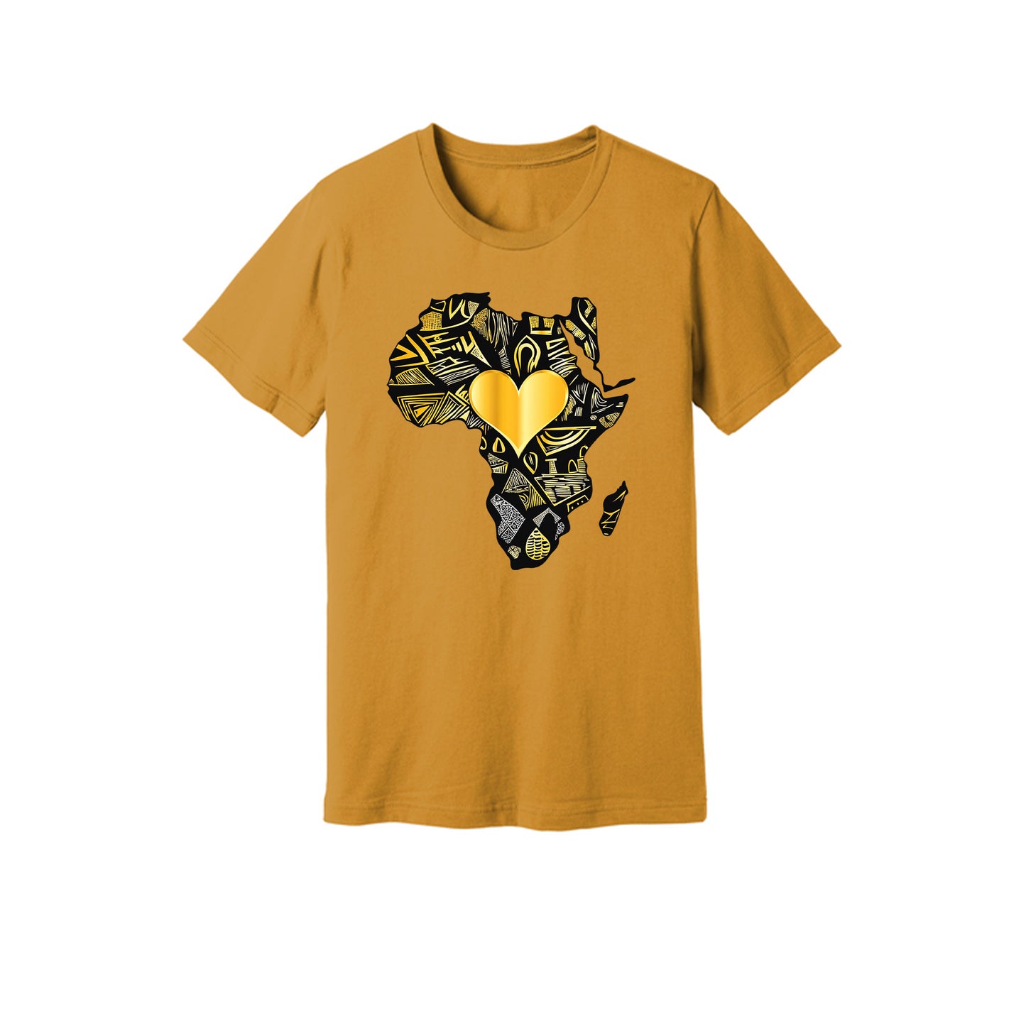 African Gold Heart Short Sleeve Shirt