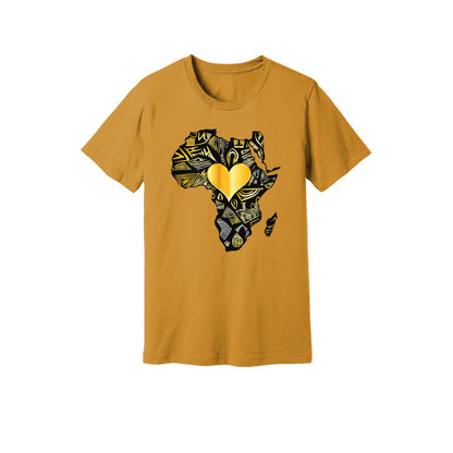 African Gold Heart Short Sleeve Shirt