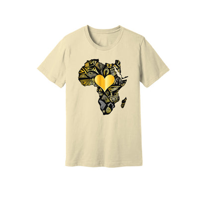 African Gold Heart Short Sleeve Shirt