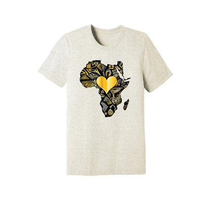 African Gold Heart Short Sleeve Shirt