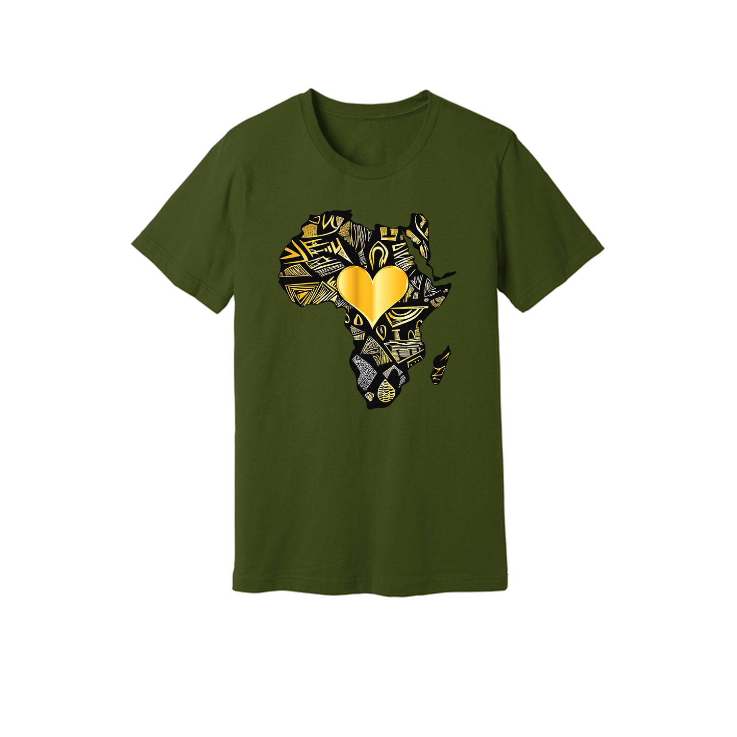 African Gold Heart Short Sleeve Shirt