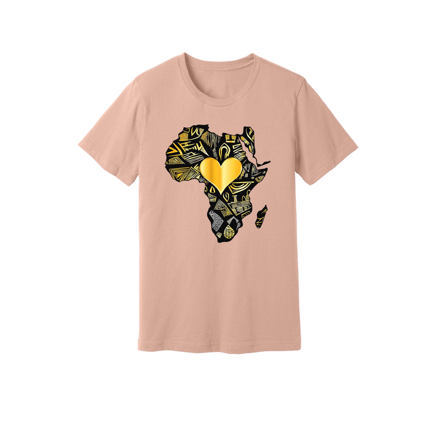 African Gold Heart Short Sleeve Shirt