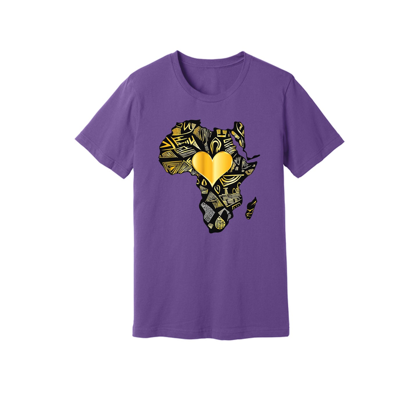 African Gold Heart Short Sleeve Shirt