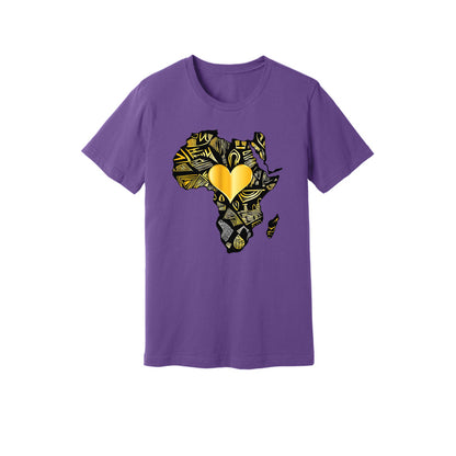 African Gold Heart Short Sleeve Shirt
