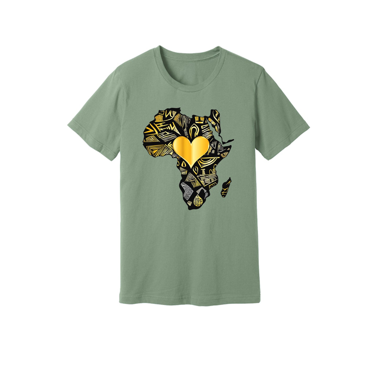 African Gold Heart Short Sleeve Shirt