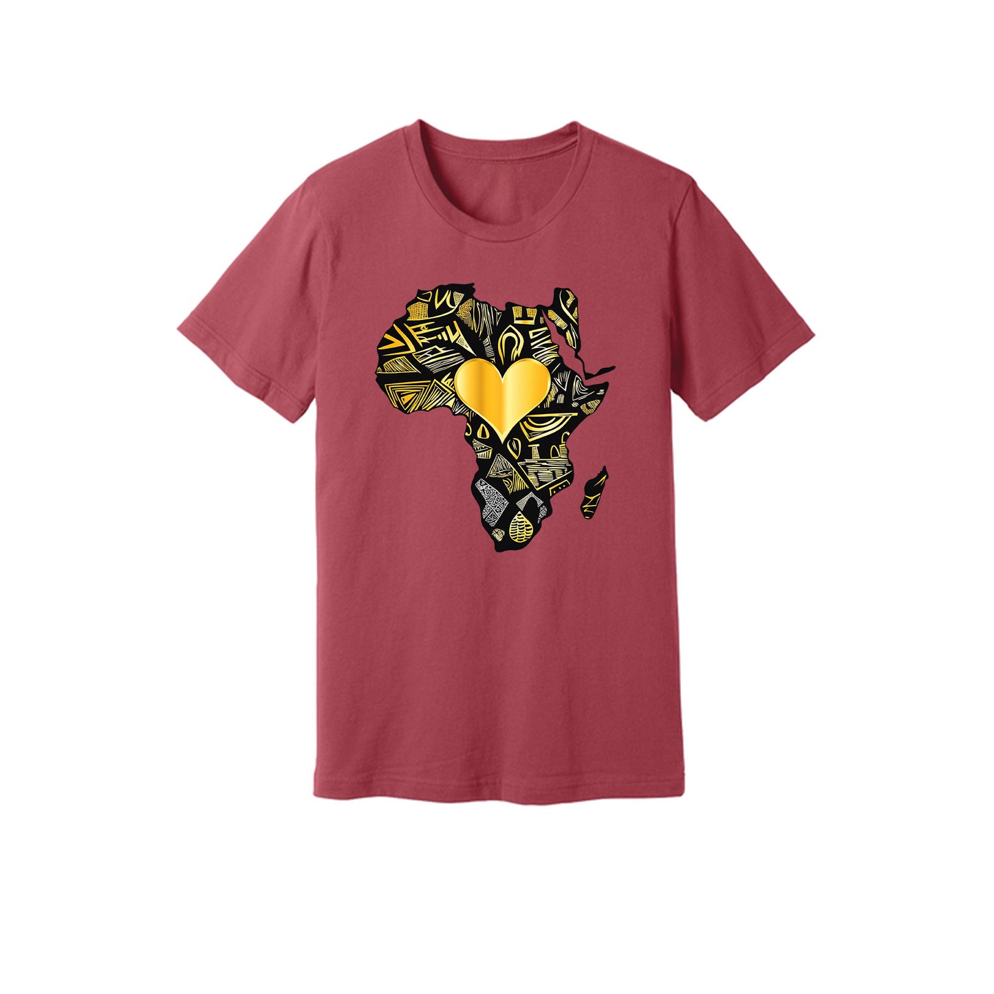 African Gold Heart Short Sleeve Shirt