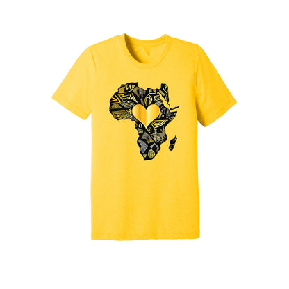 African Gold Heart Short Sleeve Shirt