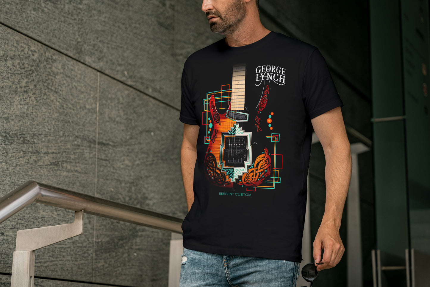 George Lynch Serpent Custom Guitar Tee by Signature Tees